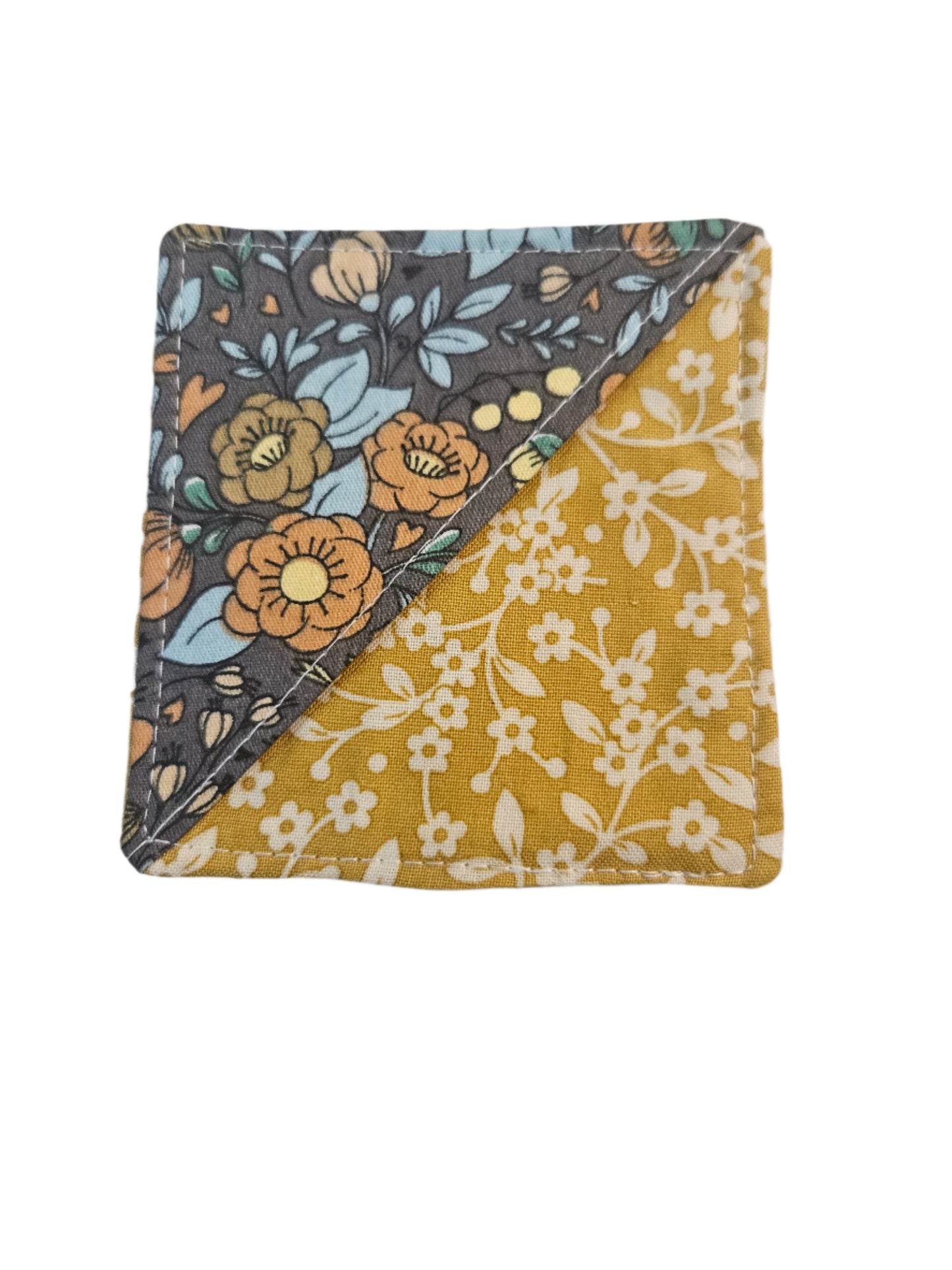 Gray Floral/Mustard