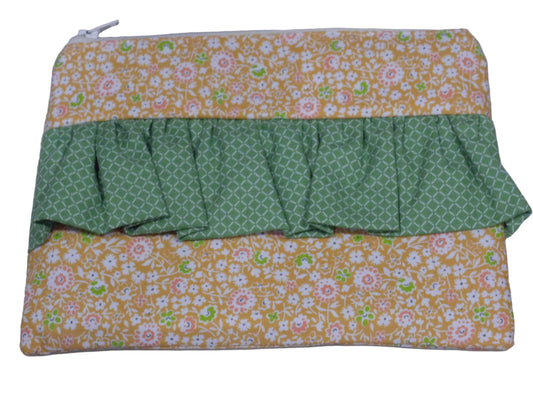 Ruffled Zipper Pouch