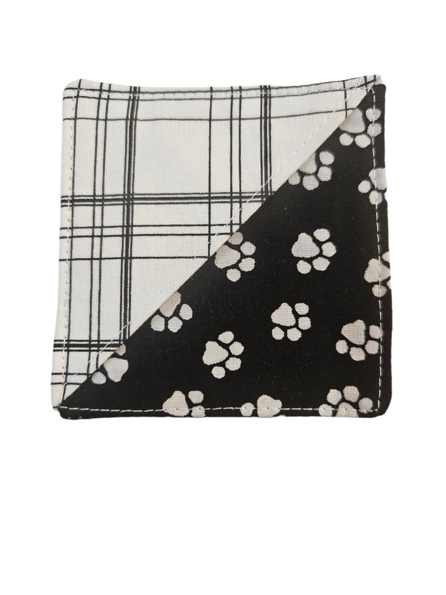 Paw Print/Black Plaid