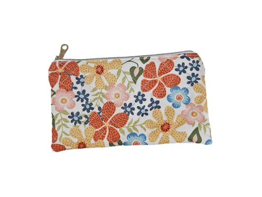 Multi Floral Zipper Pouch