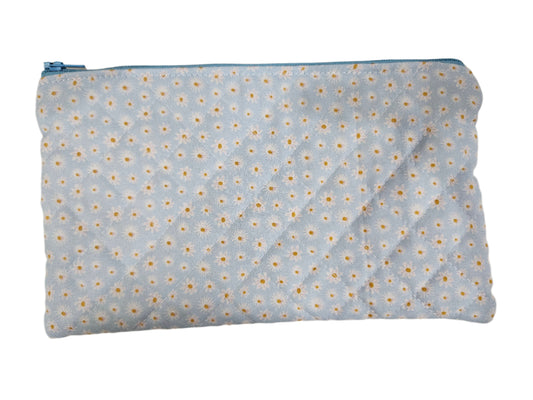 Blue Daisy Zipper Pouch