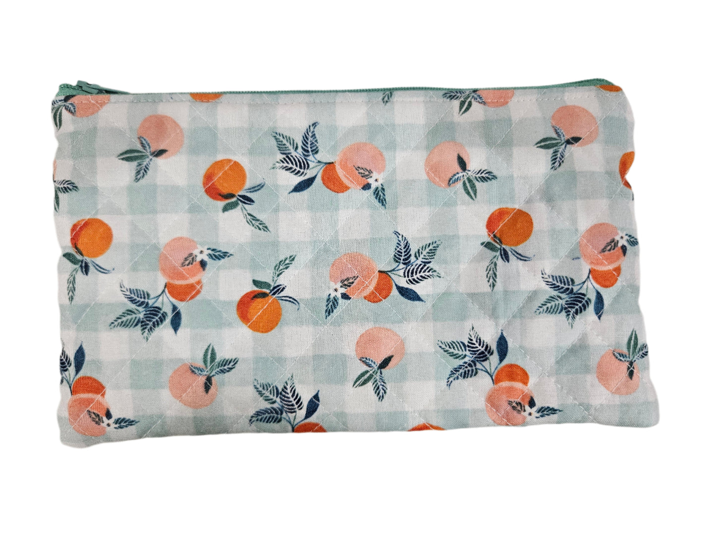 Oranges & Gingham Zipper Pouch
