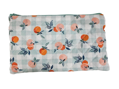 Oranges & Gingham Zipper Pouch