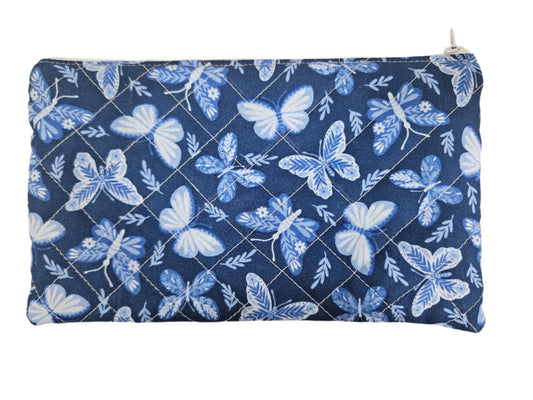 Blue Butterfly Zipper Pouch